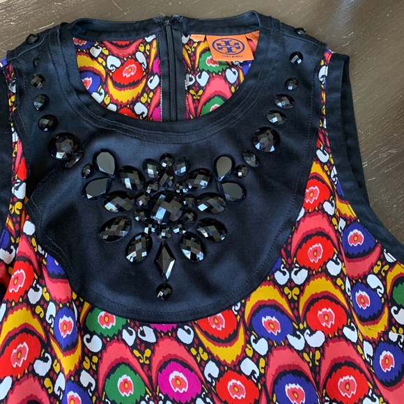 Tory Burch back zip jeweled blouse never worn. Just Sittin‎ in my Clos! - Picture 1 of 5